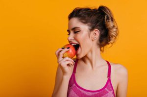 eating fruit