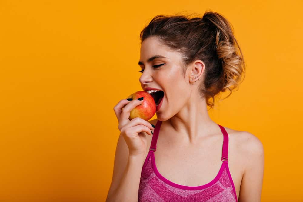 eating fruit