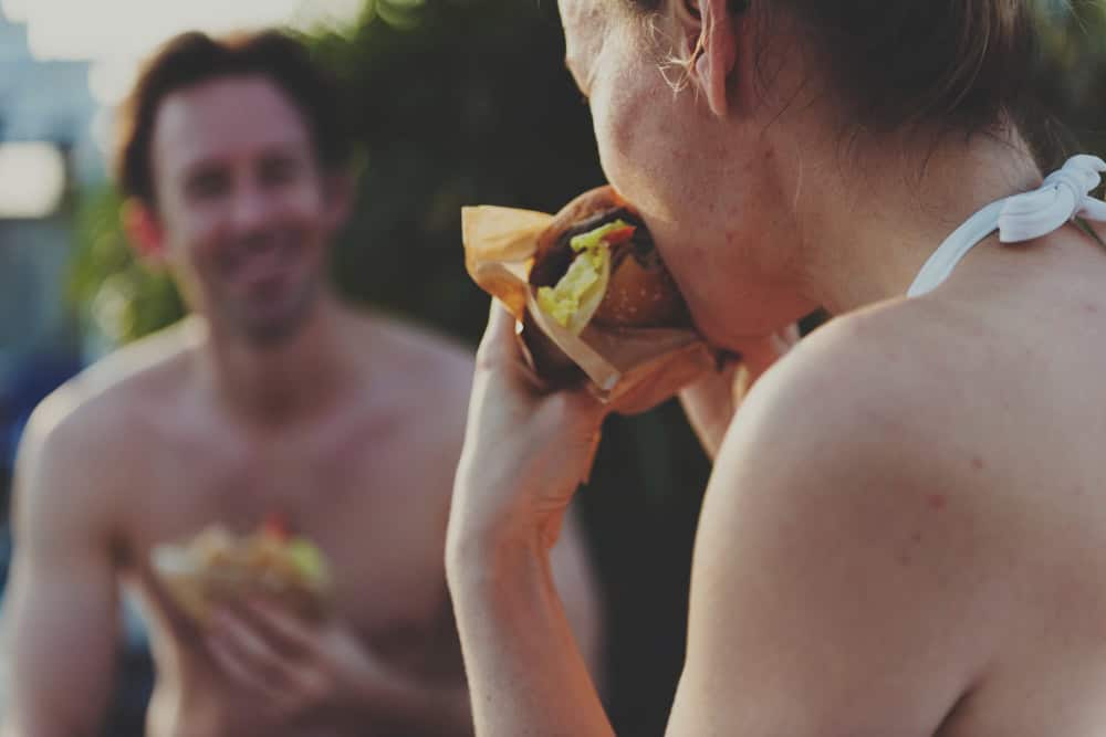 eating after the beach