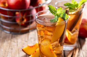 peach homemade iced tea