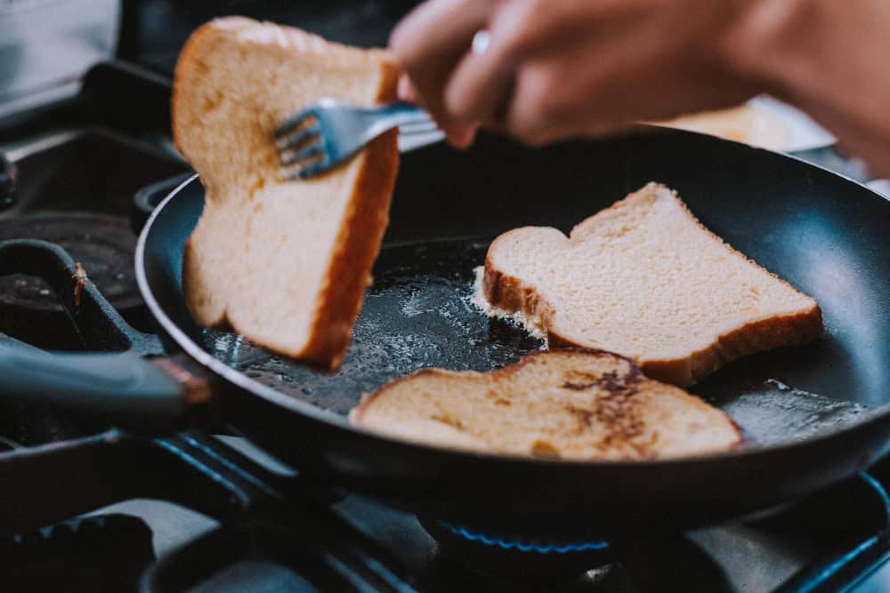 frying toast