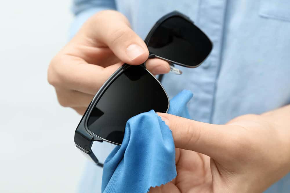 cleaning sunglasses