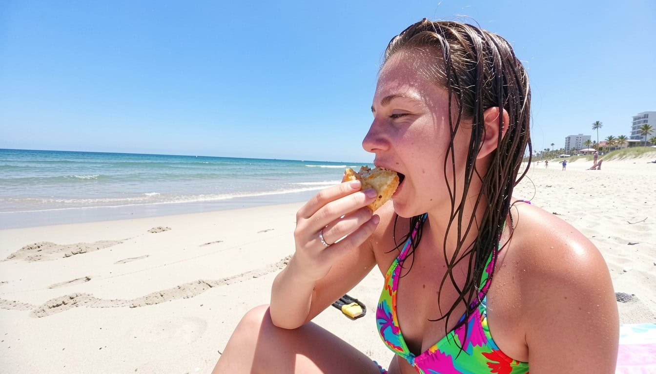 hungry after swimming in the sea
