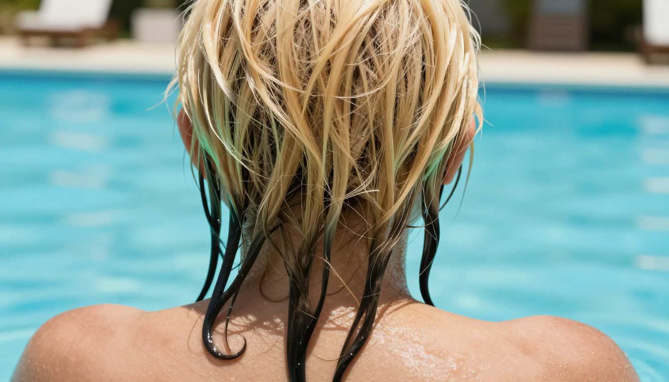 hair gets green after pool