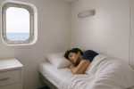 cabin and a person sleeping