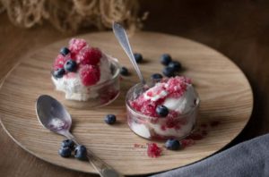 Homemade frozen yogurt.