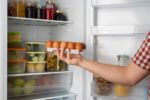 organizing the refrigerator.